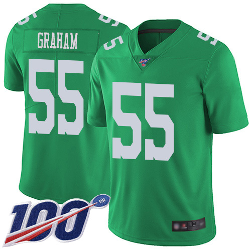 Men Philadelphia Eagles #55 Brandon Graham Limited Green Rush Vapor Untouchable NFL Jersey 100th Season->nfl t-shirts->Sports Accessory